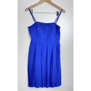 Land’s End Dress Womens Canvas Pleated Royal Blue Size 6